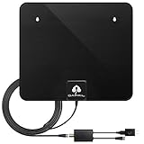 TV Antenna - Upgraded Digital HDTV 50 Miles Antenna for Indoor Amplified Antenna with Detachable Signal Booster USB Power Supply and 16.5FT High Reception Coax Cable (Black)