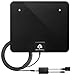 TV Antenna - Upgraded Digital HDTV 50 Miles Antenna for Indoor Amplified Antenna with Detachable Signal Booster USB Power Supply and 16.5FT High Reception Coax Cable (Black)