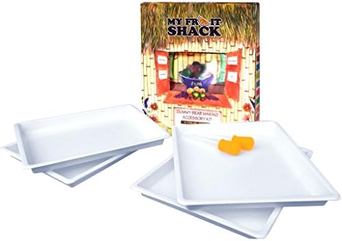 4 Eco-Friendly, Lightweight Drip &amp; Support Trays for Silicone Gummy Bear Molds + 2 Droppers -BPA FREE- Candy Making, Crafts, Montessori, Kids Activities, Paint Holder -WARRANTY- My Fruit Shack