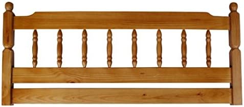 Pine Rustic Spindle Headboard - Features An Elegantly Carved Design - Honey Finish - Slatted Design (Single)