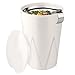 Tea Forté KATI Cup Ceramic Tea Brewing Cup with Infuser Basket and Lid for Steeping, Loose Leaf Tea Maker, Forte White