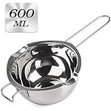 600ML Melting Pot Stainless Steel 304 - Premium Quality Double Boiler Pot for Melting Chocolate, Wax, Candy and Candle Making