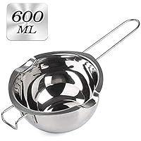 600ML Melting Pot Stainless Steel 304 - Premium Quality Double Boiler Pot for Melting Chocolate, Wax, Candy and Candle…