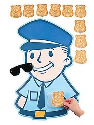 Fun Express Pin The Badge on The Policeman Police Carnival Party Game