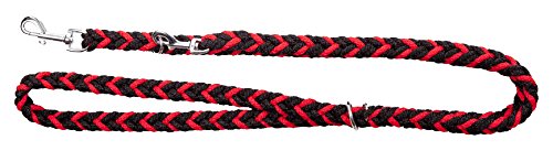 Dingo Braided and Extended Dog Lead for Daily Use, Easy Attaching, Red and Black 10310