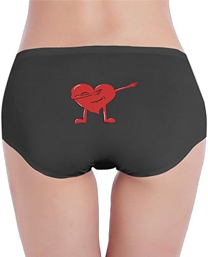 EveJoy Dabbing Heart Valentine's Day Women's Vintage Funny Logo Low-Cut Cotton Lingerie Underwear Black
