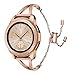 CAGOS Compatible with Samsung Galaxy Watch Active 2 40mm/44mm Bands, 20mm Bling Jewelry Stainless Steel Metal Bangle Replacement for Galaxy Watch 42mm/Ticwatch E Smartwatch (Rose Gold)