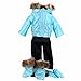 The Queen's Treasures 15 Inch Doll Clothes Designed for Use with Bitty Baby Dolls, Blue Snow Suit Jacket, Pants, Mittens, and Boots, Compatible with American Girl's Bitty Baby Twins