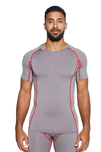 image for Real Essentials 5 Pack: Mens Short Sleeve Compression Shirt Base Layer