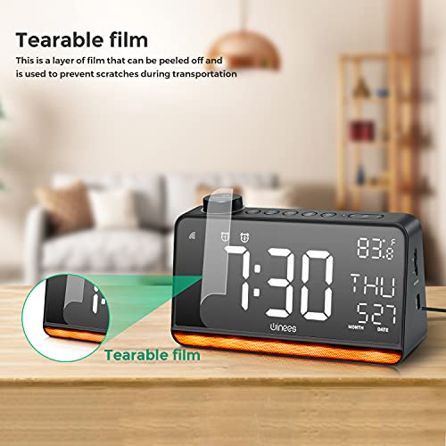 Alarm Clock for Heavy Sleepers, WINEES Digital Clock White Noise