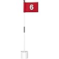 KINGTOP Golf Flagstick Mini, Putting Green Flag for Yard, All 3 Feet, Double-Sided Numbered Golf Flags, Golf Pin Flag Hole Cup Set, Portable 2-Section Design, Gifts Idea