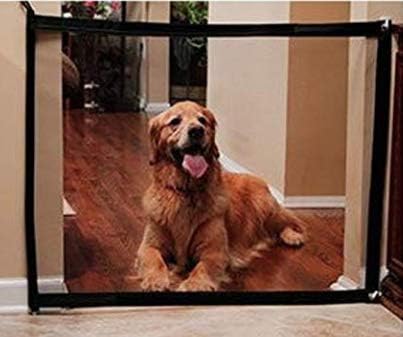 70.9"x28.3"Magic Gate for Dogs, Pet Gate,Magic Gate Portable Folding mesh gate Safe Guard Isolated Gauze Indoor and Outdoor Safety Gate Install Anywhere for Dogs