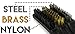 Bastex EXTRA LONG 3 INCHES Wire Brush Set 3-Pieces, For Cleaning Welding Slag, Rust and Outdoor Grills. Includes Brass, Nylon, Stainless Steel 3 Inch Brushes