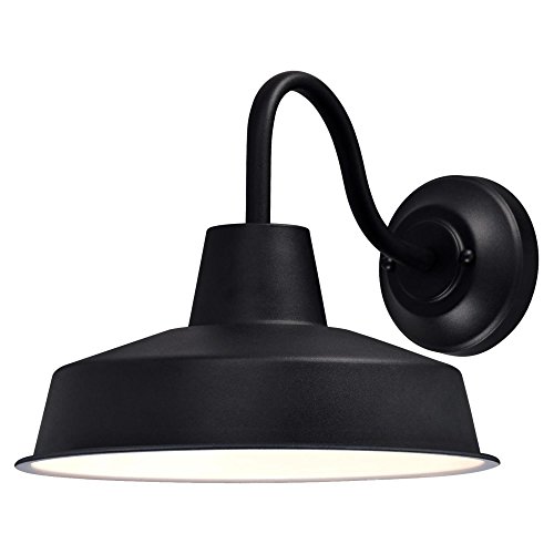 Westinghouse 6204700 Academy One-Light LED Outdoor Wall Fixture, Textured Black Finish with Chrome Cage