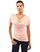 PattyBoutik Women Cowl Neck Short Sleeve Top (Peach Large)
