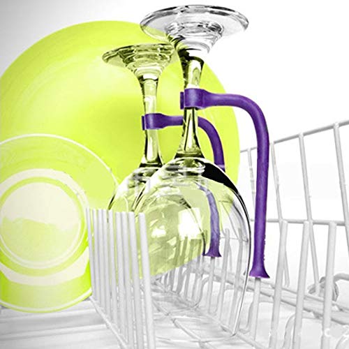 Wine Racks - Nhbr 4pcs Flexible Dishwasher Silicone Glass Bracket Creative Wine Hanging Bar - Of Box Barrel Free Shelf Island Bakers Countertop Hang Mount