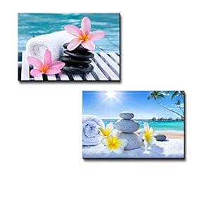 Spa Treatment on Tropical Beach Wall Decor x 2 Panels