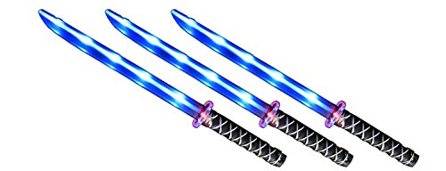 Ninja sword toy light-up blue led w/ motion activated sounds 3pk …