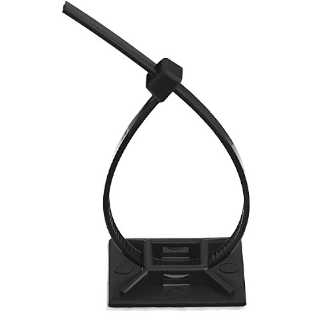 100 Pack Zip Tie Adhesive Mounts Self Cable Base Holders With Multi