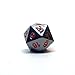 FLPTHQQ Solid Metal Polished Black D20 Polyhedral Dice Single Die Mirror Finish by Hedral