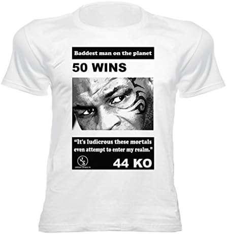 Urban Shaolin Mens's Inspired Mike Tyson Regular Fit T Shirt, Xtra Xtra Xtra Large, White