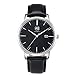 AIBI Big Clearance face Watches with Second Hand with Date Function ultral Thin ultral Slim Watch Silver for Men Black Leather Date Watches for Men and Women