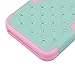 Majesticase® iPhone 4/4S Case - 3 Layers Diamante Bling Crystals Full Body Hybrid Armor Protection Cover + FREE Stylus in Green/Pink