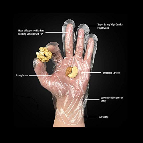 Disposable Clear Plastic Gloves - 400 Pieces Plastic Disposable Gloves,Disposable Polyethylene Work Gloves for Cooking,Cleaning,Washing,Painting,Hair Coloring