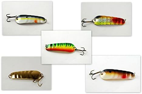 Sigi Pack of 5 crankbaits/spoons fishing lures for bass, walleye, trout - clearance items (Cast Blast Y)