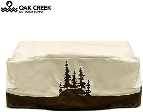 Oak Creek Premium Waterproof Outdoor Deep Love Seat Cover with Padded Handles, Air Vents, Click-Close Straps, and Elastic Hem Toggle Cord | Made of Heavy Duty 600D Oxford Fabric with PVC Coating