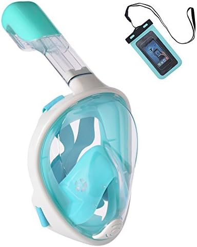 YooCool 180° Full Face Snorkel Mask- Panoramic view Snorkeling Mask For Adults And Kids, Breathe freely With Anti Fog And Anti Leak Design, See More with a Larger Viewing Area(L/XL)