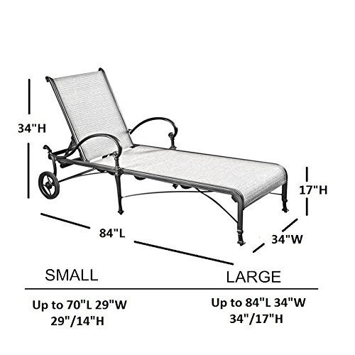 Abba Patio Outdoor/Pool Chaise Lounge Cover, Water Resistant, 84''L x