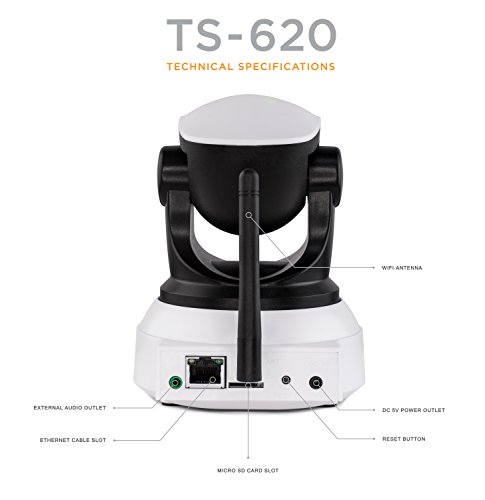 Turcom-TS-620-IP-Camera-Baby-Monitor-Night-Vision-HD-Two-Way-Audio-WiFi-Wireless-Security-Connects-to-Tablets-and-iPhone-or-Android-Phones-Full-Motion-Surveillance-System