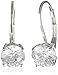 Amazon Essentials Plated Sterling Silver Cubic Zirconia Leverback Earrings (Round & Princess)