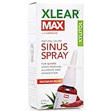 XLEAR MAX Nasal Spray, 1.5oz, 2 Pack, New! Natural Formula With Xylitol, Capsicum, and Aloe for Maximum Relief From Severe Sinus Pressure, Congestion, Headaches, and Dryness