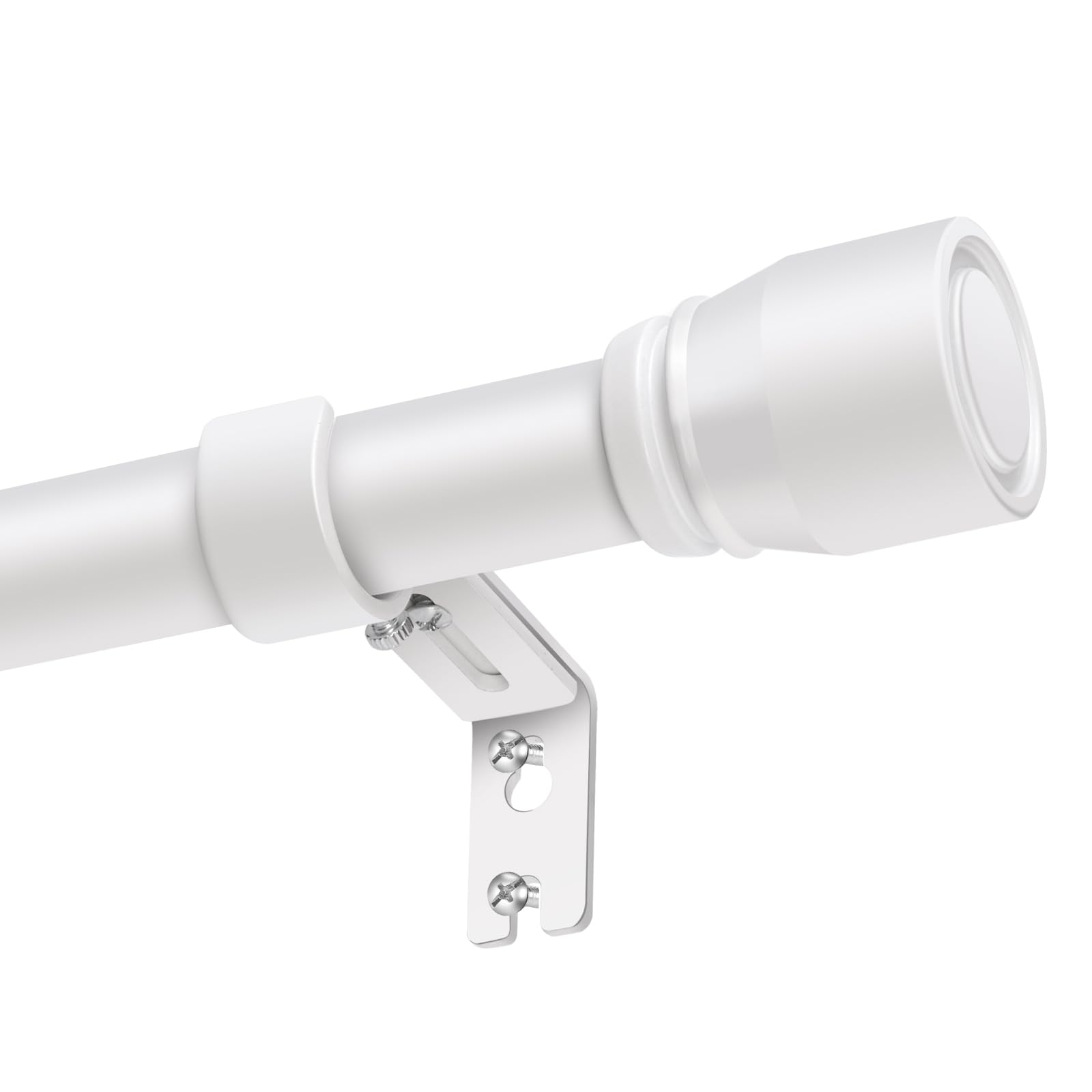 Photo 1 of 1” Diameter Matte White Curtain Rod Itself is 30-144 Inch 1 Pack