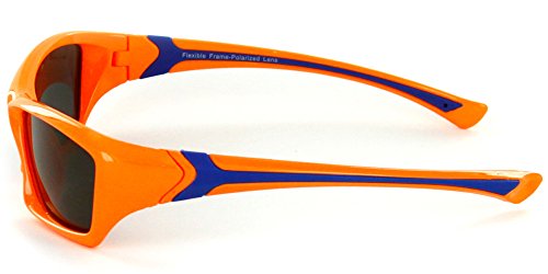 Aloha Eyewear Kids "Splash" Wrap Around 51mm Polarized Sunglasses, Flexible (Tangerine)