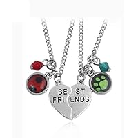 Welcometoo Perfect Choice Nice Style New Miraculous Ladybug Lover Necklaces Cat Noir Logo Pendants Heart Best Friends Letter Crystal Boy Girl Boy Keyring Gift,N 409