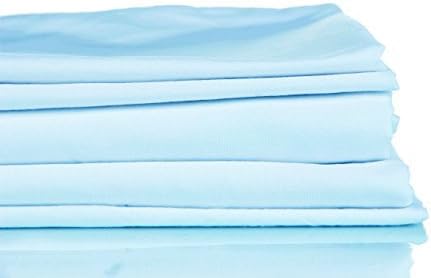 Francois et Mimi 1800 Thread Count Cotton-Rich Luxury Deep Pocket Sheet Set (Queen, Sky Blue)