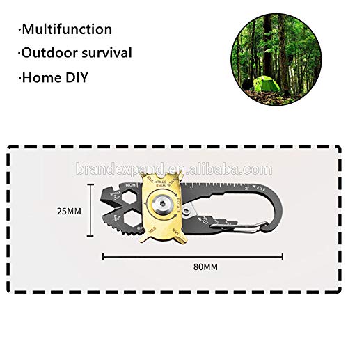 20 in 1 Caribiner Survival Utility Mini Multi-Tool for Camping, Biking, Hiking and EDC