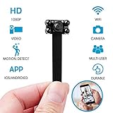Henkelion Spy Hidden Camera WiFi Wireless with Night Vision, 1080P Mini Small Hidden Camera, Portable Tiny Spy Cam for Motion Detection, Security Camera IP Camera for Home Remote Action Video Recorder