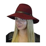 Women's Elegant Luxury Wool Felt Fedora Hat Belt Buckle Design