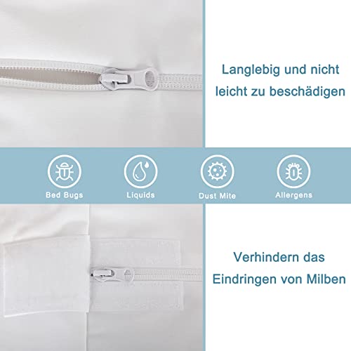 Bedecor Elastic Mattress Cover with Zip, Hypoallergenic, Silent, Cotton Waterproof Mattress Protector 140 x 190 x 16 cm