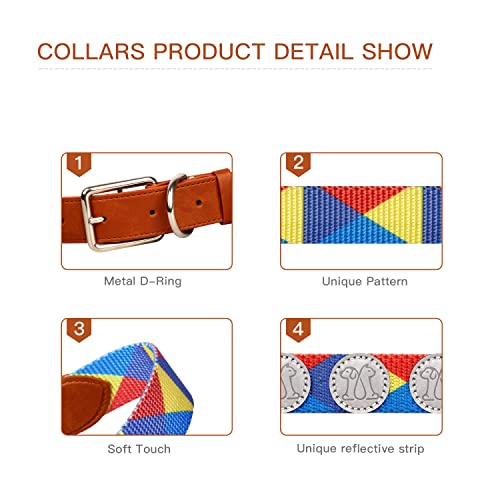 QUIQUE Roam Dog Collars for Medium Dogs/Small Dogs, Reflective