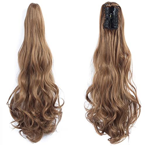 22 Inch Long Wavy Hair Ponytail Synthetic Wrap On