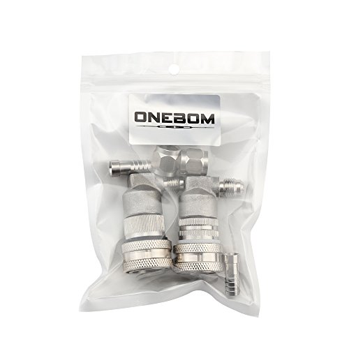 OneBom Ball Lock Disconnect, Stainless Steel Ball Lock Gas & Liquid, 1/4'' MFL Thread Update for Corny Keg (Stainless Steel)