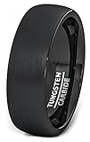 Duke Collections Wedding Bands 8mm Black Tungsten Ring Brushed Dome Comfort Fit
