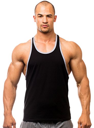 IwearitAthletic Cotton/Lycra Workout Tank Top with Contrast Trim