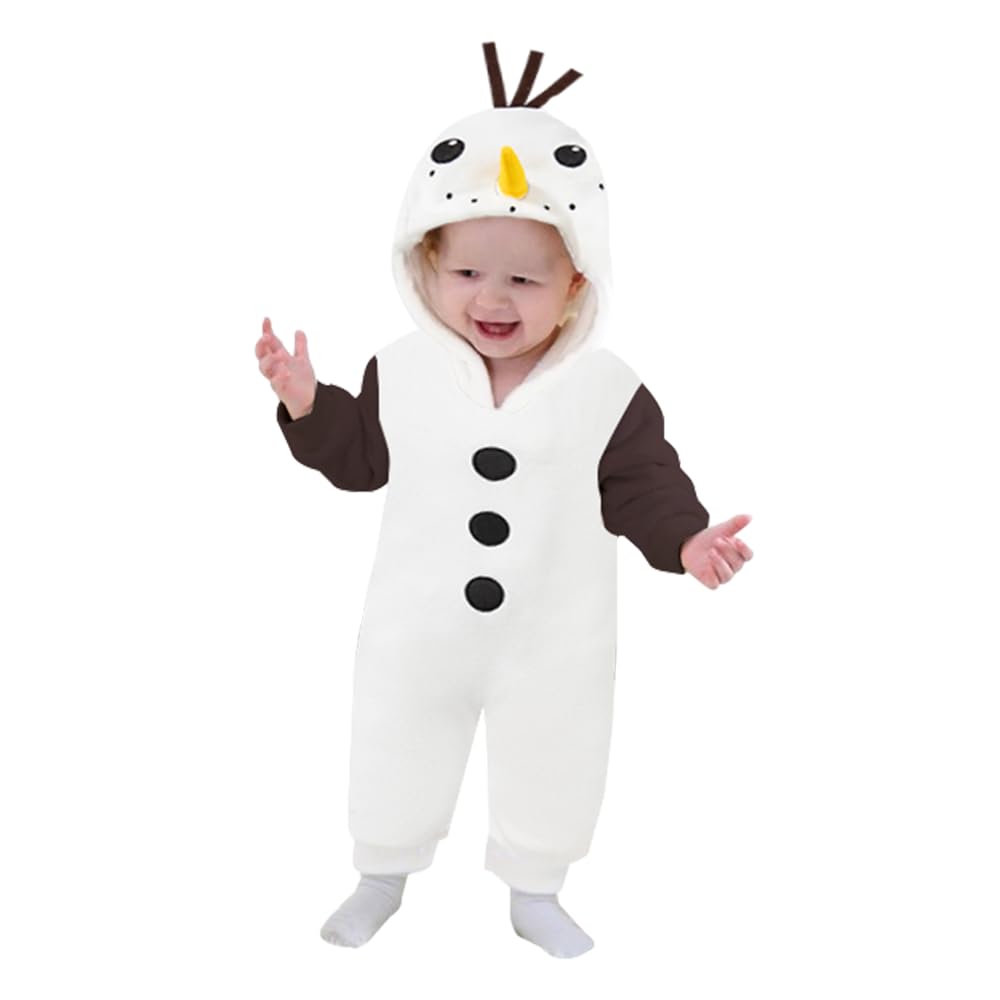 Photo 1 of bakjuno Infant Christmas Baby Snowman Hoodie Jumpsuit Snowman Costume Xmas Long Sleeve Clothes (6-9 Months)
