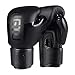 ZTTY Boxing Gloves Kickboxing Muay Thai Punching Bag MMA Pro Grade Sparring Training Fight Gloves for Men & Women (Black, 14oz)